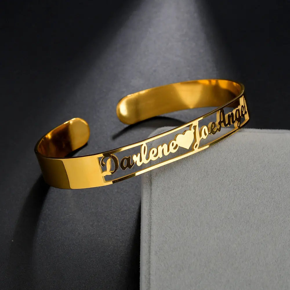Customized Name Bracelet Personalized Custom Bangles Stainless Steel Jewelry-6