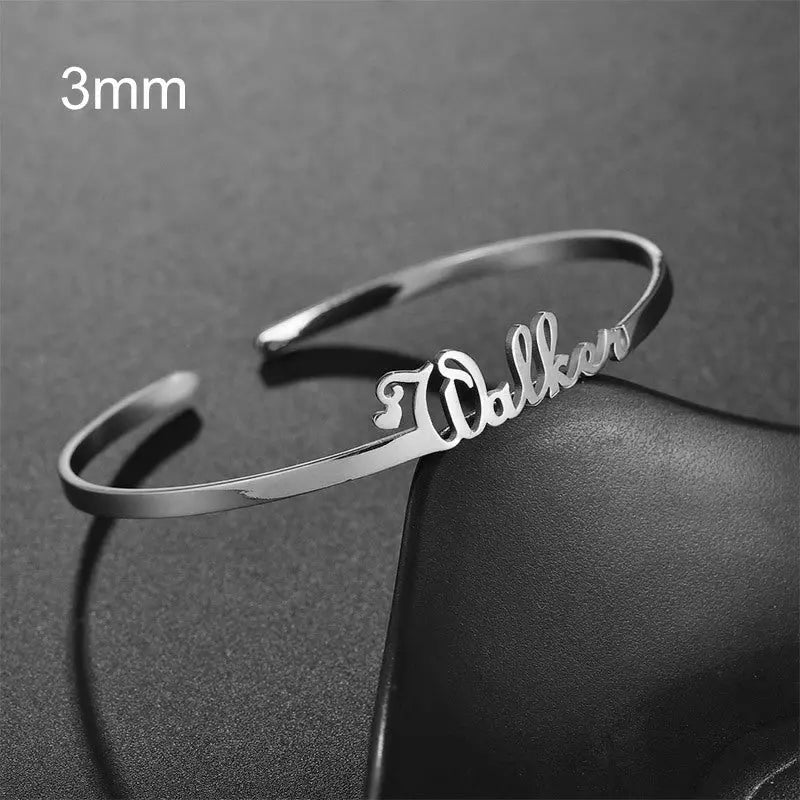 Customized Name Bracelet Personalized Custom Bangles Stainless Steel Jewelry-19