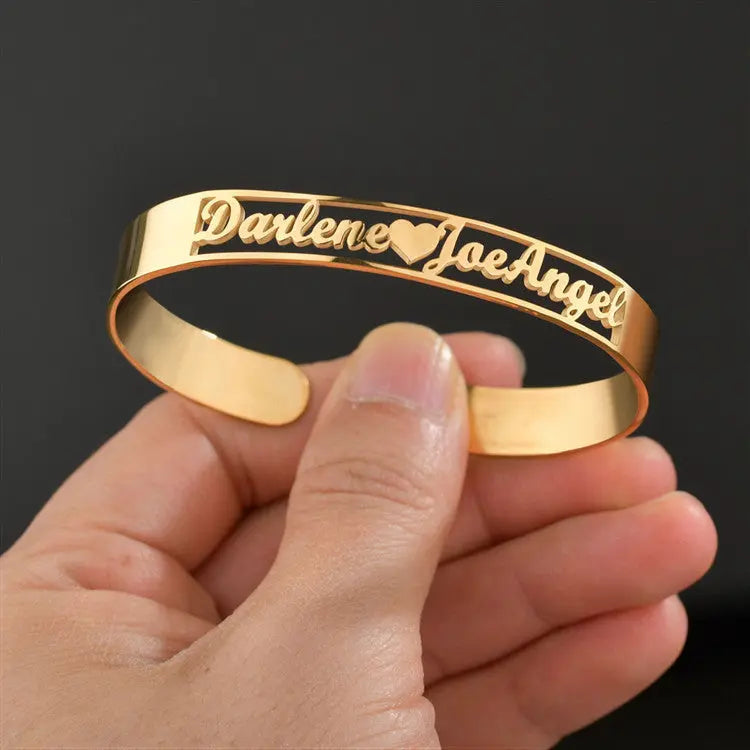 Customized Name Bracelet Personalized Custom Bangles Stainless Steel Jewelry-0