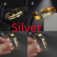 Customized Name Bracelet Personalized Custom Bangles Stainless Steel Jewelry-2