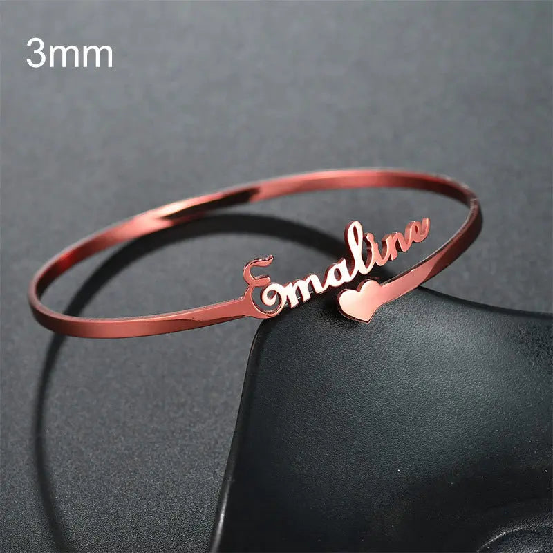 Customized Name Bracelet Personalized Custom Bangles Stainless Steel Jewelry-1